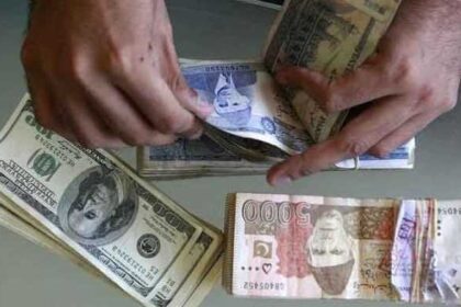 Against the dollar, the rupee falls to a historic low of 255 in interbank